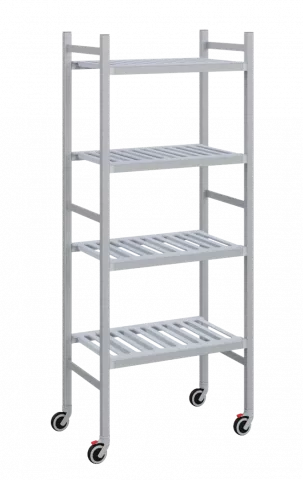 Мобильный стеллаж-тележка LOAD.ME.MOBILE POLY, 4 яруса, Г400, В1850