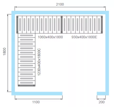 Комплект стеллажей для КХН-7,71 - Вар.1