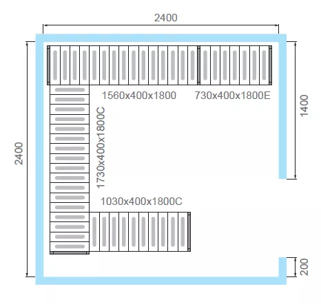 Комплект стеллажей для КХН-11,75 - Вар.2