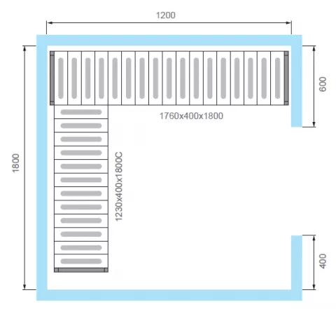 Комплект стеллажей для КХН-6,61 - Вар.1