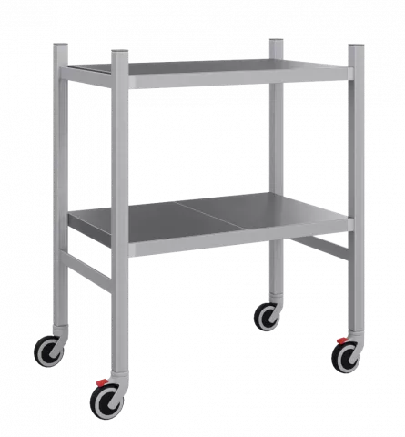 Мобильный стеллаж-тележка LOAD.ME.MOBILE INOX, 2 яруса, Г400, В1100