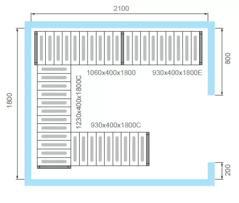 Комплект стеллажей для КХН-7,71 - Вар.2
