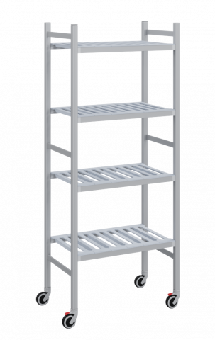 Мобильный стеллаж-тележка LOAD.ME.MOBILE POLY, 4 яруса, Г400, В1850