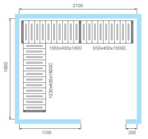 Комплект стеллажей для КХН-7,71 - Вар.1