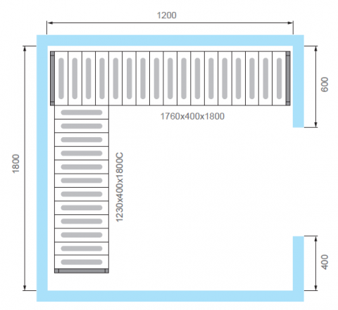 Комплект стеллажей для КХН-6,61 - Вар.1