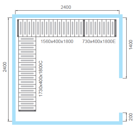 Комплект стеллажей для КХН-11,75 - Вар.1