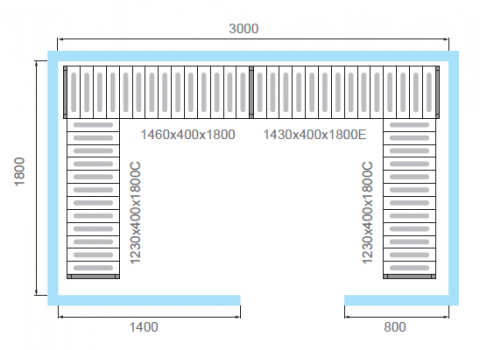 Комплект стеллажей для КХН-11,02 - Вар.2